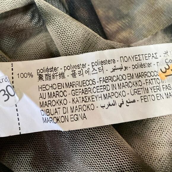 NEW Zara Multicolor Tie Dye Mesh Crewneck Long Sleeve Sheer Shirt Cover Up Top L - Picture 4 of 4